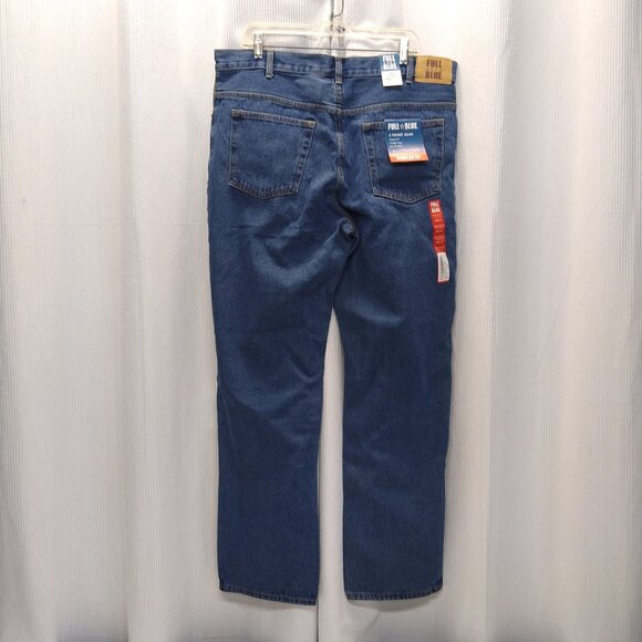 Full Blue Cowboy Cut Men 38x31 High Rise Sits At Waist Reg Fit Straight Leg NWT - Picture 2 of 6